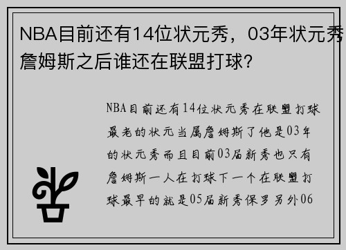 NBA目前还有14位状元秀，03年状元秀詹姆斯之后谁还在联盟打球？